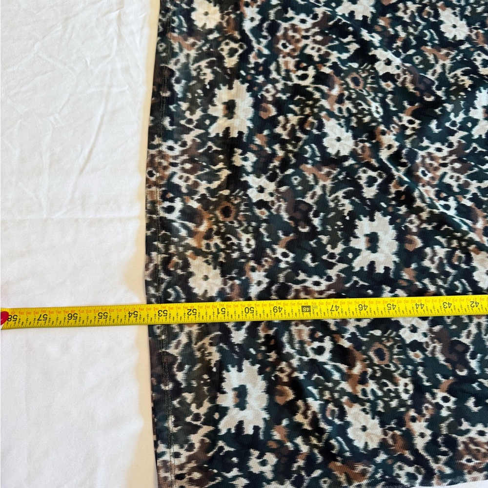 Madewell Floral Mesh Midi Dress Long Sleeve Size L Fitted Stretch - Picture 5 of 6